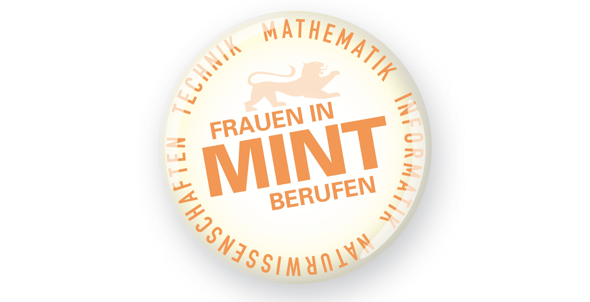 MINT Logo: kreisförmig mit dem Schriftzug "Frauen in MINT-Berufen" in der Mitte, die Wörter Mathematik, Informatik, Naturwissenschaften, Technik sind kreisförmig am Rand angeordnet.