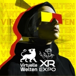 A profile picture for the "Virtual Worlds XR Expo", featuring a stylized person wearing virtual reality glasses.