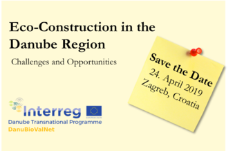 Save The Date event on "Eco-Construction in the Danube Region"