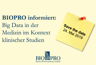 Save the Date Veranstaltung:  Big Data in der Medizin im Kontext klinischer Studien