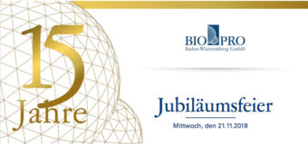 Das Jubiläum Veranstltungslogo 15 Jahre BIOPRO