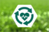 Icon Herz mit EKG-Linie in weißem Sechseck  auf grünem Hintergrund